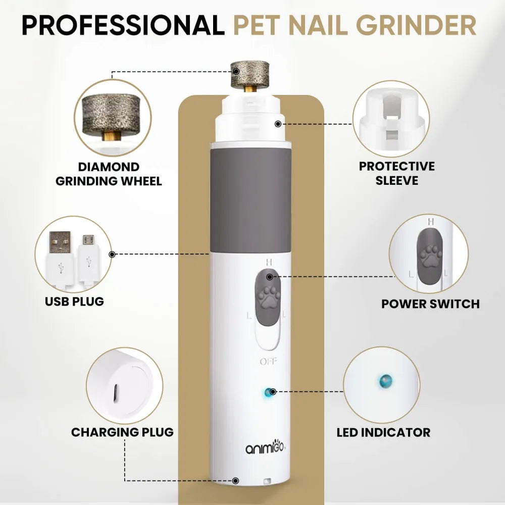 Cat Dog Nail Grinder Easy To Use Paw Grooming Tool Animigo Animigo UK